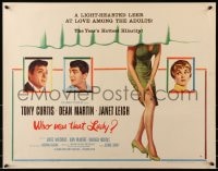3p993 WHO WAS THAT LADY style A 1/2sh 1960 Tony Curtis, sexy Janet Leigh & Dean Martin, sexy leg!