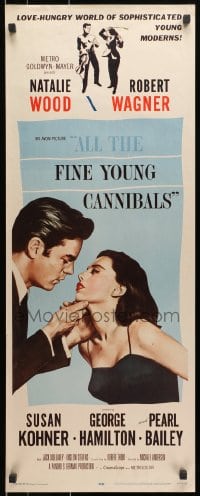 3p014 ALL THE FINE YOUNG CANNIBALS insert 1960 art of Robert Wagner about to kiss sexy Natalie Wood