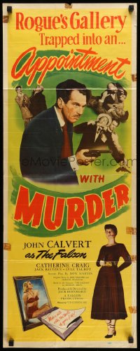 3p019 APPOINTMENT WITH MURDER insert 1948 by John Calvert, who plays The Falcon in this movie!