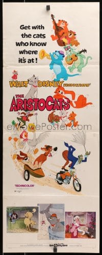 3p021 ARISTOCATS insert 1971 Walt Disney feline jazz musical cartoon, great colorful image!