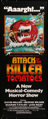 3p022 ATTACK OF THE KILLER TOMATOES insert 1979 wacky monster artwork by David Weisman!