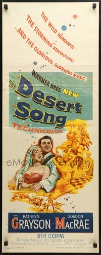 3p071 DESERT SONG insert 1953 great montage art with Gordon McRae holding sexy Kathryn Grayson!