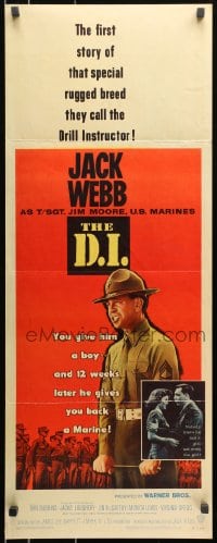 3p059 D.I. insert 1957 great image of U.S. Marine Corps Drill Instructor Jack Webb!