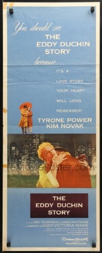 3p083 EDDY DUCHIN STORY insert 1956 Tyrone Power & Kim Novak in a love story you will remember!