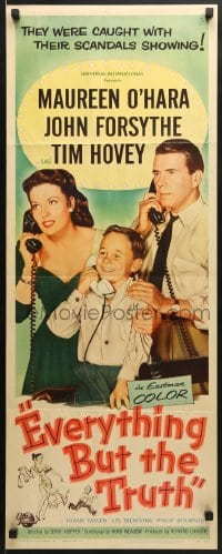 3p087 EVERYTHING BUT THE TRUTH insert 1956 Maureen O'Hara got caught with scandals showing!