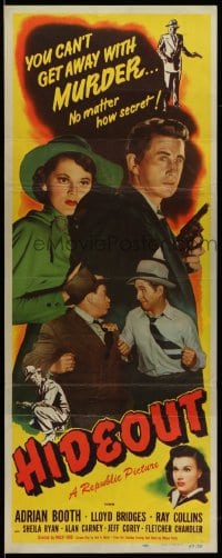 3p124 HIDEOUT insert 1949 cool film noir artwork of Lloyd Bridges & Adrian Booth!