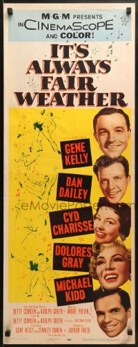 3p140 IT'S ALWAYS FAIR WEATHER insert 1955 Gene Kelly, Cyd Charisse, Dan Dailey & Dolores Gray!