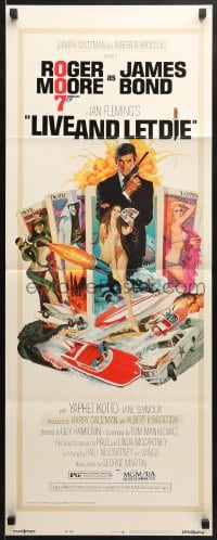 3p158 LIVE & LET DIE West Hemi insert 1973 art of Roger Moore as James Bond by Robert McGinnis!