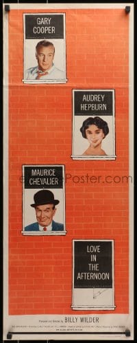 3p163 LOVE IN THE AFTERNOON insert 1957 Gary Cooper, Audrey Hepburn, Maurice Chevalier!
