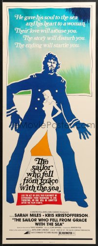 3p227 SAILOR WHO FELL FROM GRACE WITH THE SEA insert 1976 art of Kris Kristofferson & Sarah Miles!