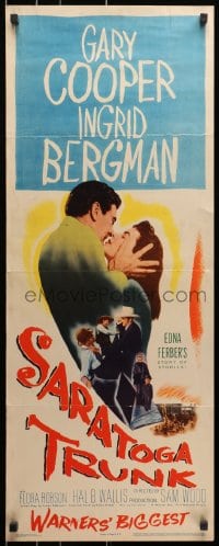 3p228 SARATOGA TRUNK insert 1945 c/u of Gary Cooper about to kiss Ingrid Bergman, by Edna Ferber!