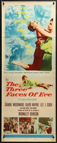3p260 THREE FACES OF EVE insert 1957 David Wayne, Joanne Woodward has multiple personalities!