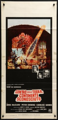 3p304 AT THE EARTH'S CORE Italian locandina 1976 Edgar Rice Burroughs, cool Akimoto sci-fi art!