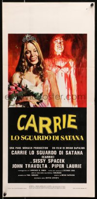 3p330 CARRIE Italian locandina 1977 Ciriello art of Spacek before/after her bloodbath at the prom!