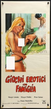 3p392 INN OF THE LIVELY GIRLS Italian locandina 1979 different sexy suggestive garden hose art!
