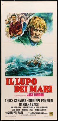 3p411 LEGEND OF SEA WOLF Italian locandina 1977 Casaro art of Chuck Connors as Jack London's sea captain!