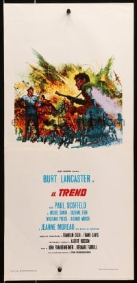3p488 TRAIN Italian locandina R1970s cool different art of Burt Lancaster, directed by Frankenheimer!