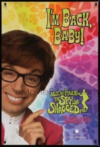 3r625 AUSTIN POWERS: THE SPY WHO SHAGGED ME teaser 1sh 1997 Myers in title role as Austin Powers!
