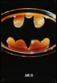 3r631 BATMAN teaser 1sh 1989 directed by Tim Burton, cool image of Bat logo, matte finish!
