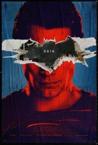 3r635 BATMAN V SUPERMAN teaser DS 1sh 2016 close up of Henry Cavill in title role under symbol!
