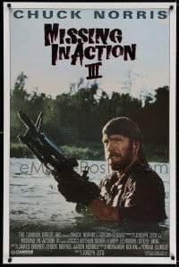3r645 BRADDOCK: MISSING IN ACTION III int'l 1sh 1988 great image of Chuck Norris w/ M-60 machine gun