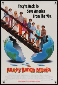3r646 BRADY BUNCH MOVIE advance 1sh 1995 Betty Thomas directed, Long & Gary Cole as Mike & Carol!