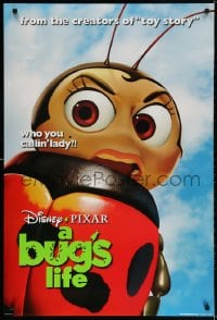 3r649 BUG'S LIFE teaser DS 1sh 1998 Walt Disney Pixar CG cartoon, ladybug, who you callin' lady?!