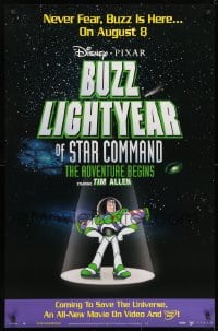 3r134 BUZZ LIGHTYEAR OF STAR COMMAND: THE ADVENTURE BEGINS 26x40 video poster 2000 Toy Story!