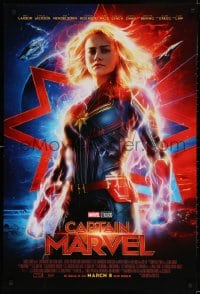 3r653 CAPTAIN MARVEL advance DS 1sh 2019 incredible image of Brie Larson in the title role!