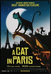3r657 CAT IN PARIS 1sh 2010 Une vie de chat, cool art of feline & Eiffel Tower!