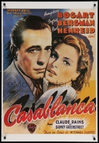 3r171 CASABLANCA 26x38 commercial poster 1980s Humphrey Bogart, Ingrid Bergman, Curtiz classic
