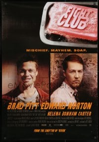 3r179 FIGHT CLUB 27x39 French commercial poster 1999 Edward Norton and Brad Pitt & bar of soap!