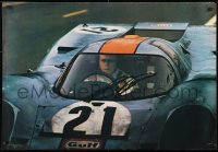 3r196 LE MANS 27x39 Swedish commercial poster 1970 race car driver Steve McQueen on track!