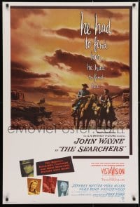 3r210 SEARCHERS 27x40 commercial poster 1980s John Ford classic, different image of John Wayne!