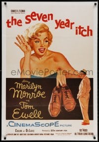 3r211 SEVEN YEAR ITCH 26x38 commercial poster 1980s great image of sexy Marilyn Monroe & Tom Ewell!