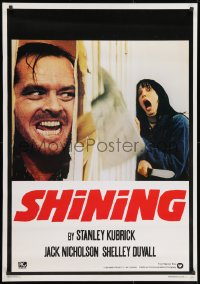 3r212 SHINING 28x39 Italian commercial poster 1980s King & Kubrick horror, crazy Jack Nicholson!
