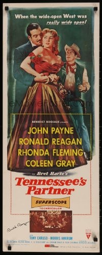 3r219 TENNESSEE'S PARTNER 14x36 commercial poster 1981 Ronald Reagan & John Payne, Rhonda Fleming!