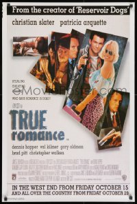 3r225 TRUE ROMANCE 24x36 English commercial poster 1993 Christian Slater, Arquette, by Tarantino!