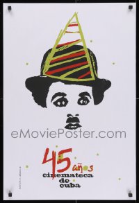 3r236 45 ANOS CINEMATECA DE CUBA silkscreen Cuban 2004 art of Chaplin by Rafael Morante & Ponce!
