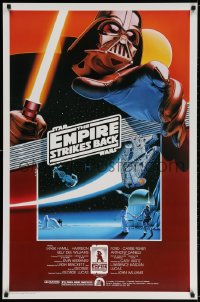 3r692 EMPIRE STRIKES BACK Kilian 1sh R1990 George Lucas sci-fi classic, cool art by Noble!