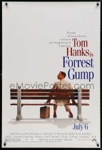 3r709 FORREST GUMP advance 1sh 1994 Tom Hanks sits on bench, Robert Zemeckis classic!