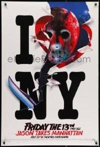 3r717 FRIDAY THE 13th PART VIII recalled teaser 1sh 1989 Jason Takes Manhattan, I love NY in July!