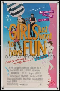 3r724 GIRLS JUST WANT TO HAVE FUN 1sh 1985 Sarah Jessica Parker, Shannen Doherty, cool design!