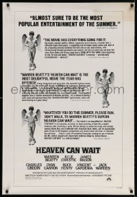 3r748 HEAVEN CAN WAIT 1sh 1978 great images of angel Warren Beatty, many good reviews!