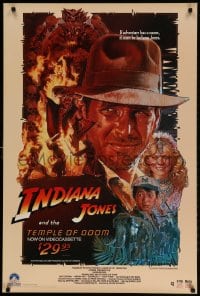 3r140 INDIANA JONES & THE TEMPLE OF DOOM 27x40 video poster 1984 Harrison Ford, Drew Struzan art!