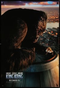 3r795 KING KONG teaser DS 1sh 2005 Naomi Watts & ape on rooftop of Empire State Building!