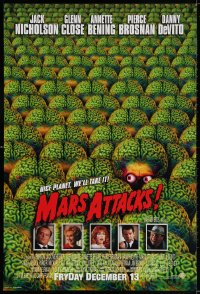 3r817 MARS ATTACKS! int'l advance 1sh 1996 directed by Tim Burton, great image of brainy aliens!