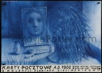 3r275 KARTY POCZTOWE A.D. 1900 exhibition Polish 27x38 1985 Jerzy Czerniawski art of girl in mirror!