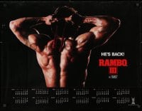 3r032 RAMBO III calendar 1988 Sylvester Stallone returns as John Rambo, he's back!