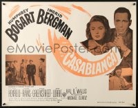 3r124 CASABLANCA 22x28 REPRO poster 1980s Bogart & Bergman, from 1956 re-release half-sheet!